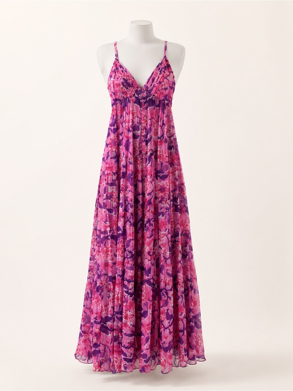 Rococo Sand Lei accordion-pleated maxi dress